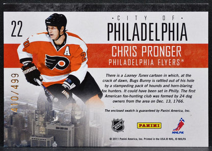 2010-11 Panini Pinnacle City Lights Materials Chris Pronger Flyers Jersey 5494