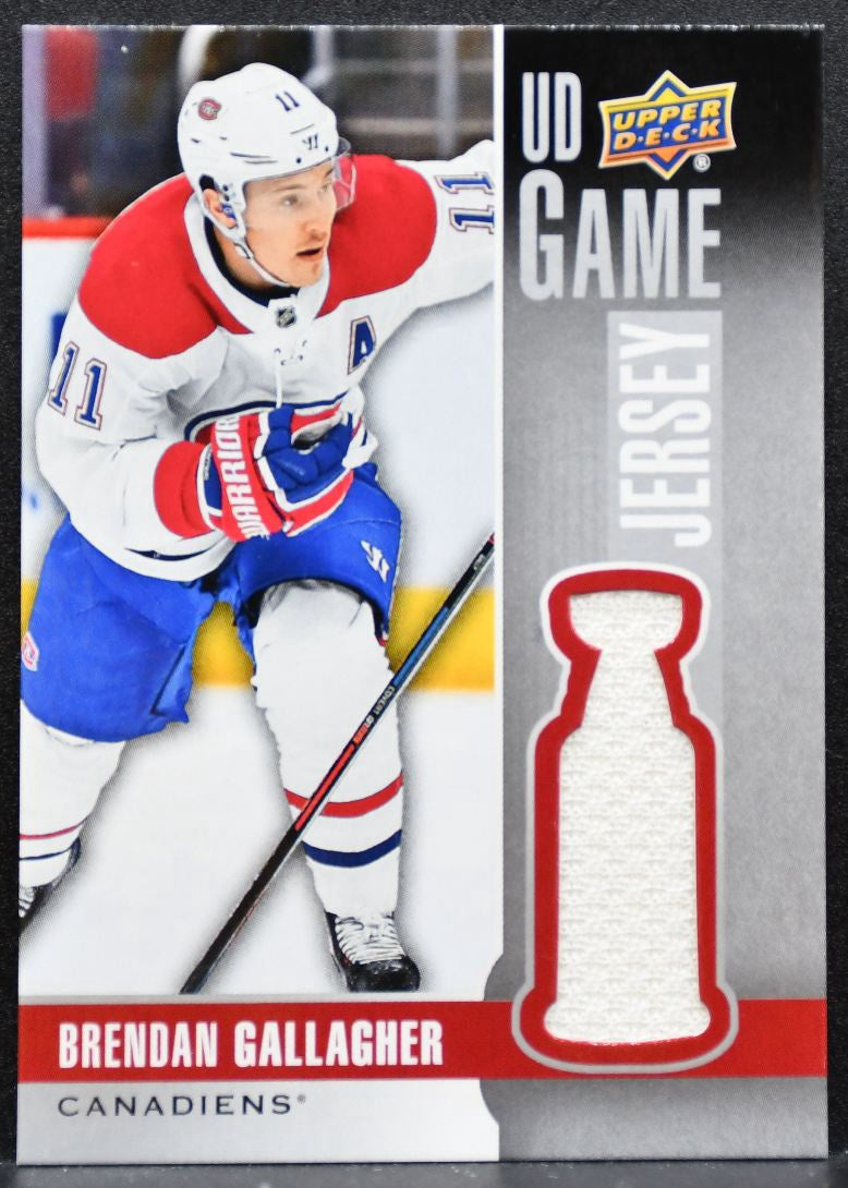 2019-20 UD Series 1 UD Game Jersey Brendan Gallagher GJ-BG Canadiens Jersey 8567