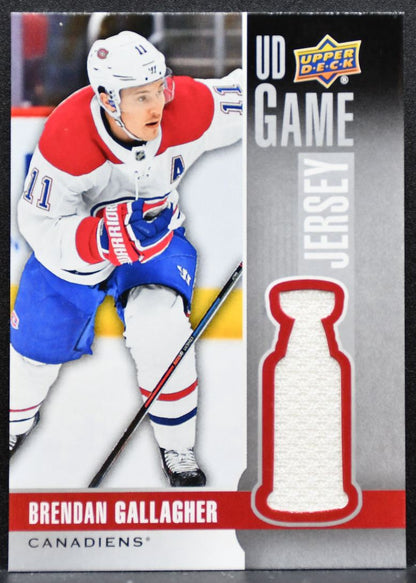2019-20 UD Series 1 UD Game Jersey Brendan Gallagher GJ-BG Canadiens Jersey 8567