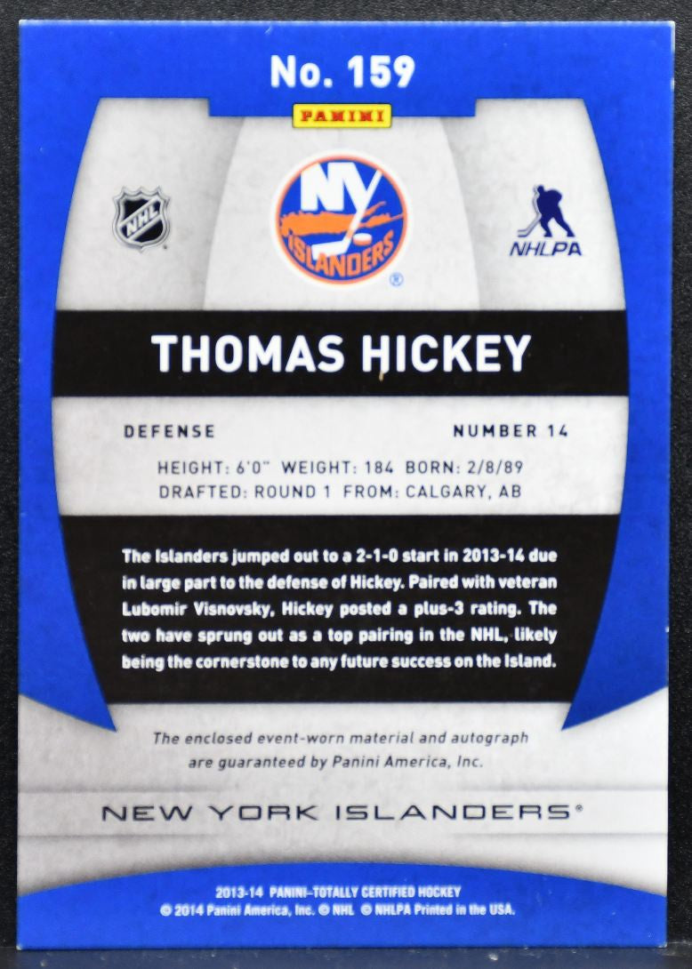 2013-14 Panini Totally Certified RookieAuto Jersey Hickey RC Auto Jersey 3296