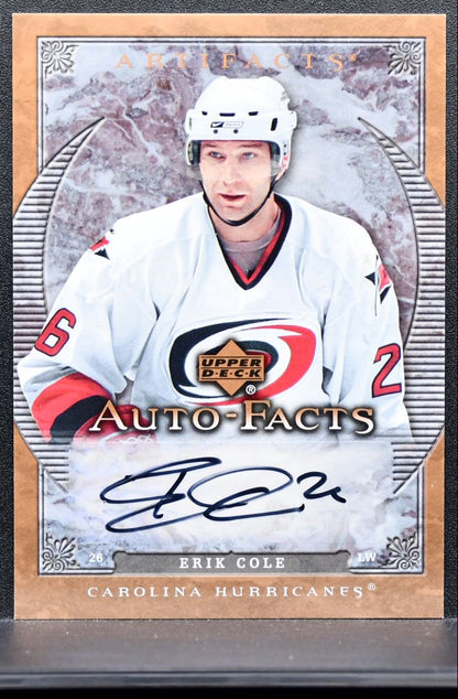 2007-08 Upper Deck Artifacts Auto-Facts Erik Cole Carolina Hurricanes Auto 0291