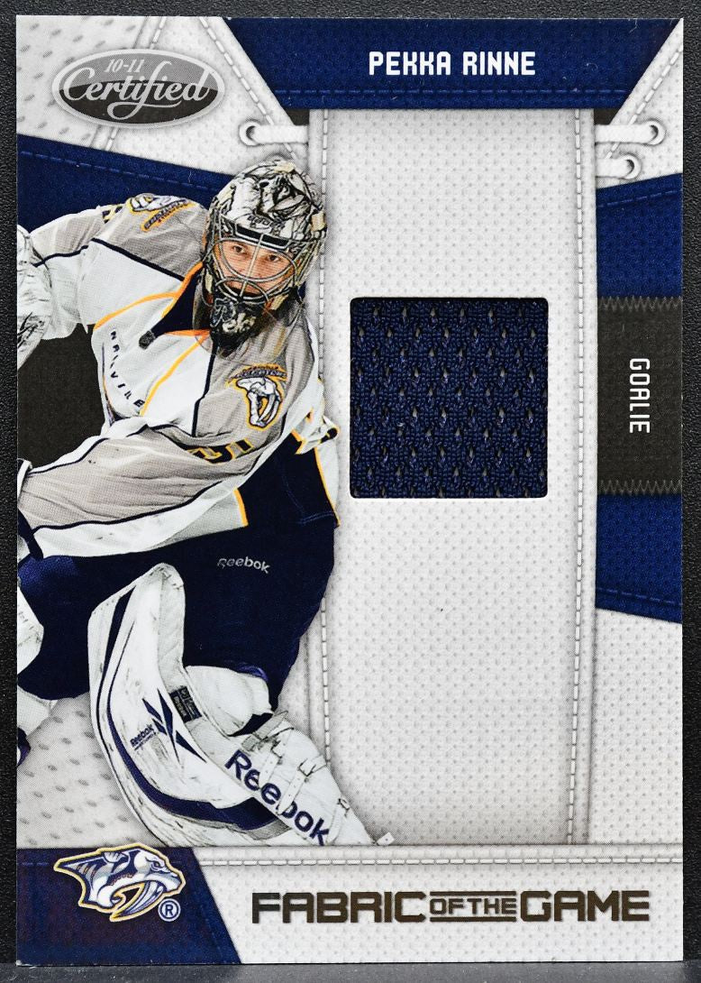 2010-11 Panini Certified Fabric of the Game Pekka Rinne 079/250 Jersey 1007