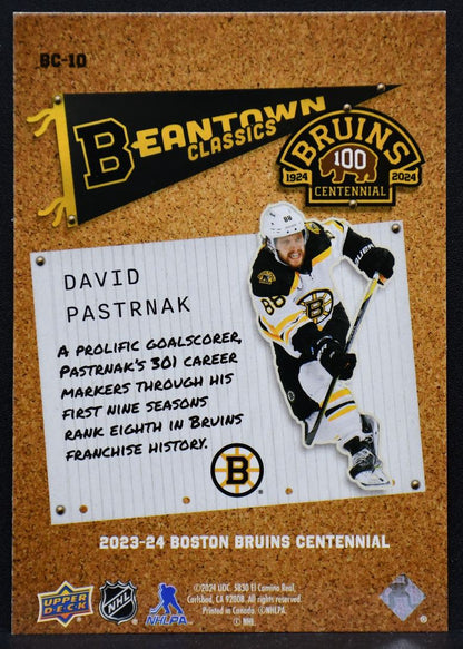 23-24 UD Bruins Centennial Beantown Classics David Pastrnak BC-10 Bruins 1823