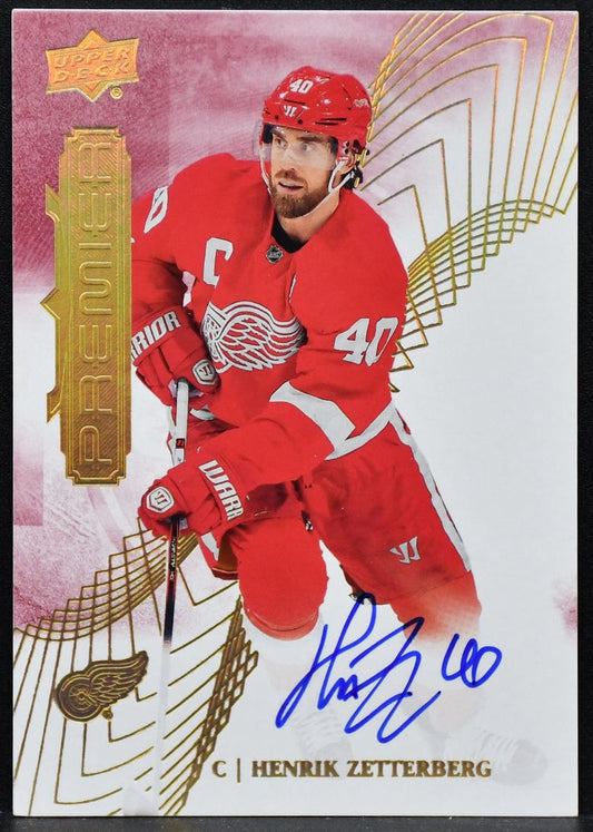 2022-23 UD Premier Auto Henrik Zetterberg 97 Edmonton Oilers Auto