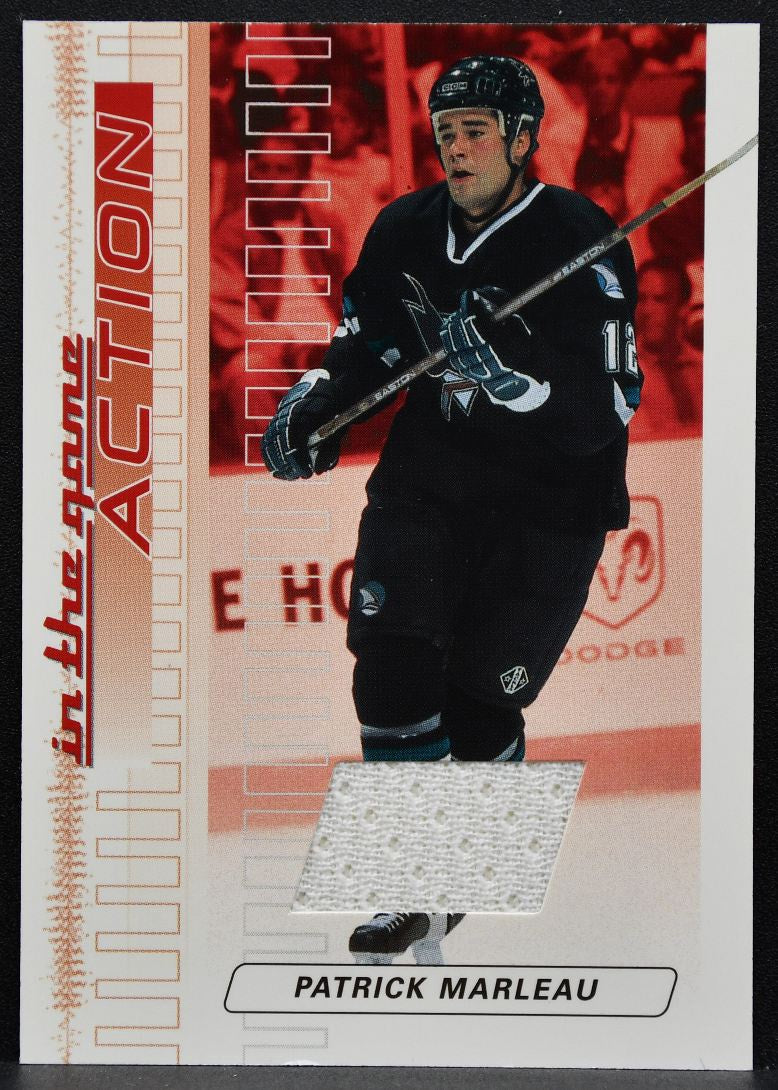 2003-04 In The Game Action Ruby Jerseys Patrick Marleau M-51 Sharks Jersey 1618