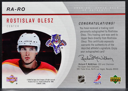 2005-06 SP Authentic Rookie Authentics Auto Olesz Panthers RC Auto 148/250 9022