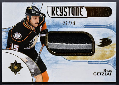 2016-17 UD Ultimate Collection Keystone Fabrics Gold Getzlaf KF-RG 29/49 Patch