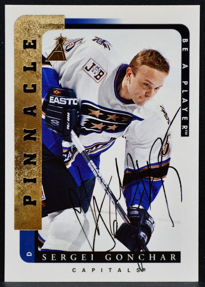 1996-97 Pinnacle Be a Player Autographs Sergei Gonchar 150 Capitals Auto 6009