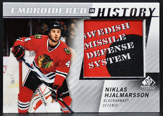 21-22 SP Game Used Embroidered in History Niklas Hjalmarsson 53 Blackhawks Patch 3149