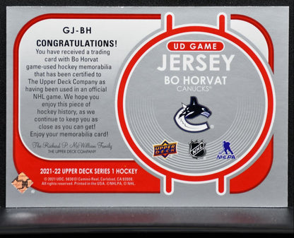 2021-22 UD Series 1 UD Game Jersey Bo Horvat GJ-BH Jersey 7932