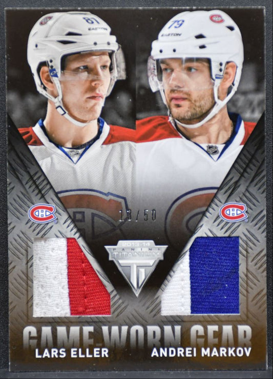 2013-14 Panini Titanium Game Worn Gear Dual Prime Eller/Markov 13/50 Patch 6811