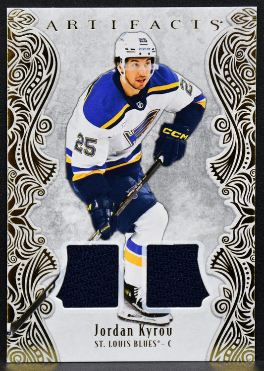2025-26 UD Artifacts Gold Material Jordan Kyrou 53 St. Louis Blues /299 Jersey 3989