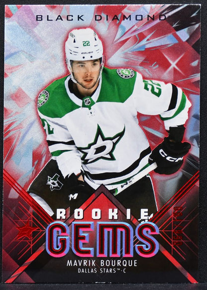 2024-25 UD Black Diamond RC Gems Red Mavrik Bourque RG-MB Dallas Stars RC /100 9004