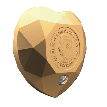 $500 Pure Gold Diamond-Shaped Coin – Heart Diamond (249003)