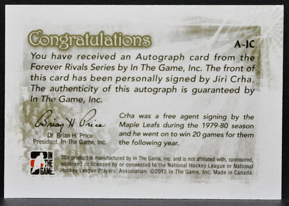 2012-13 In The Game Forever Rivals Autographs Jiri Crha Maple Leafs Auto 6937