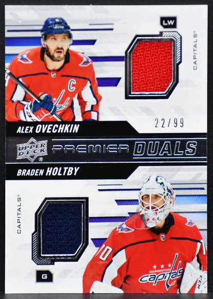 19-20 UD Premier Duals Ovechkin/Holtby PD-OH Washington Capitals /99 Jersey 3118