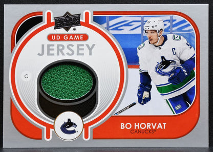 2021-22 Upper Deck Series 1 UD Game Jersey Bo Harvat GJ-BH Canucks Jersey 4430