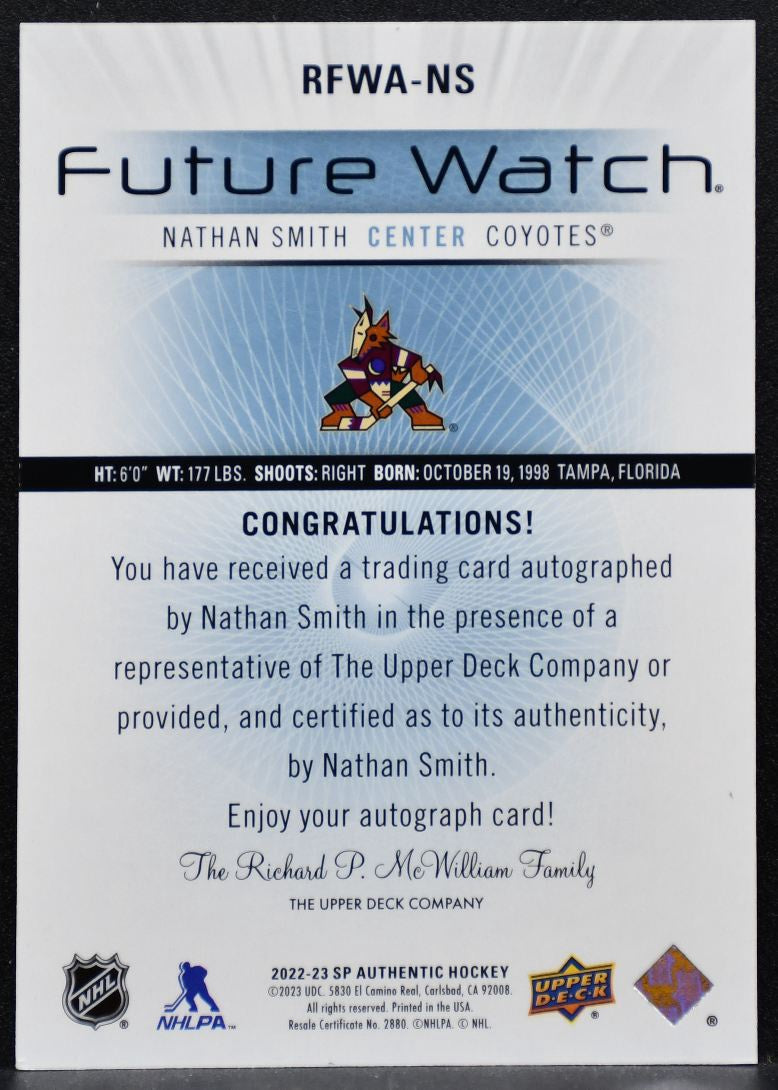 2022-23 SP Authentic 2012-23 Retro Future Watch Auto Smith RC Auto 390/699 6365