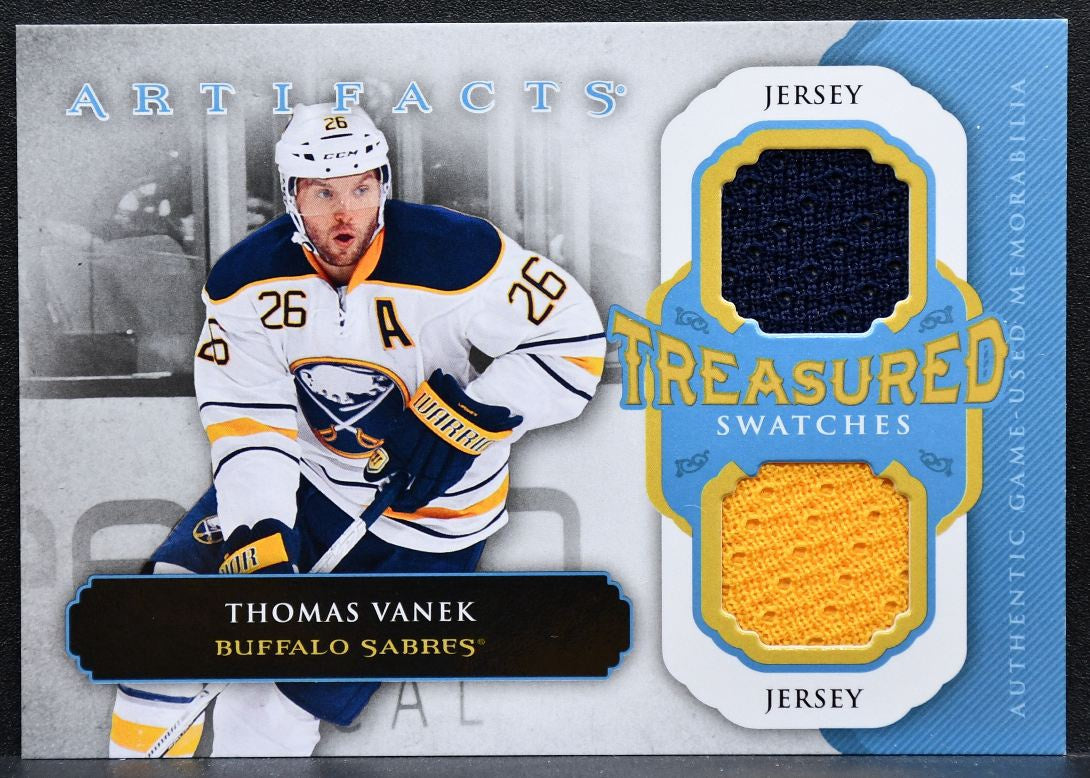 2013-14 UD Artifacts Treasured Swatches Blue Thomas Vanek Sabres Jersey 4676
