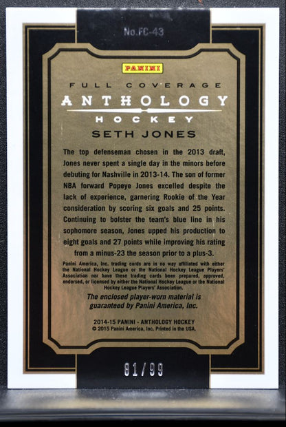 2014-15 Panini Anthology Full Coverage Seth Jones FC-43 /99 Jersey 8526