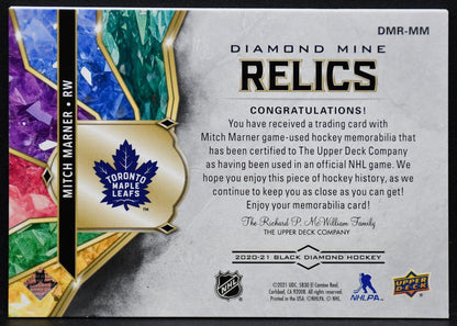2020-21 UD Black Diamond Mine Relics Mitch Marner Toronto Maple Leafs Jersey 3170