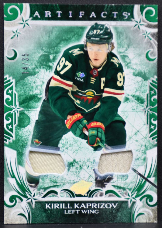 2024-25 UD Artifacts Emerald Materials Kirill Kaprizov Minnesota Wild /35 Jersey 3019