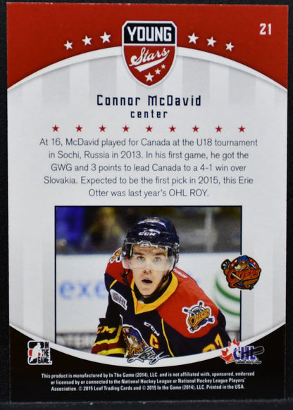 2014-15 Leaf In The Game CHL Young Stars Connor McDavid 21 Erie Otters 8161