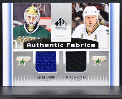 2013-14 SP Game Used Authentic Fabrics Dual Jersey Belfour/Modano Jersey 0994