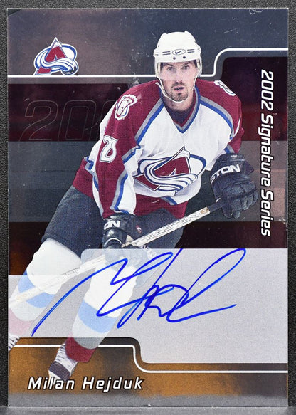 2001-02 In The Game Signature Series Auto Milan Hejduk LMH Avalanche Auto 1946