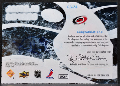 2009-10 Upper Deck Ice Glacial Graphs Zach Boychuk GG-ZA Hurricanes Auto 1054