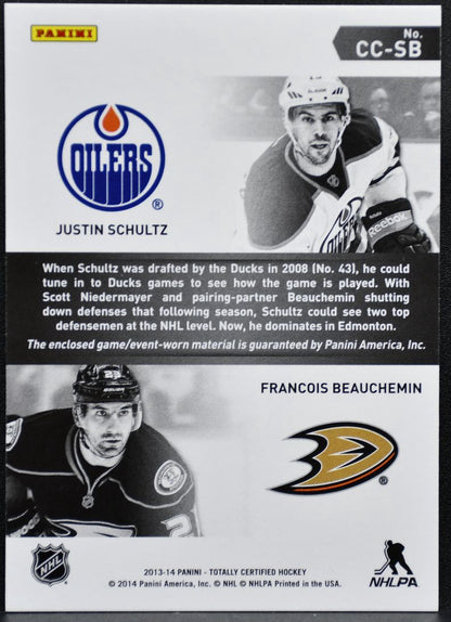 2013-14 Panini Totally Certified Competitorss Red Schultz/Beauchemin Jersey 9959