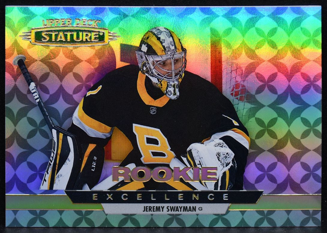 2021-22 Upper Deck Stature Rookie Excellence Jeremy Swayman RE-40 Bruins RC 4333
