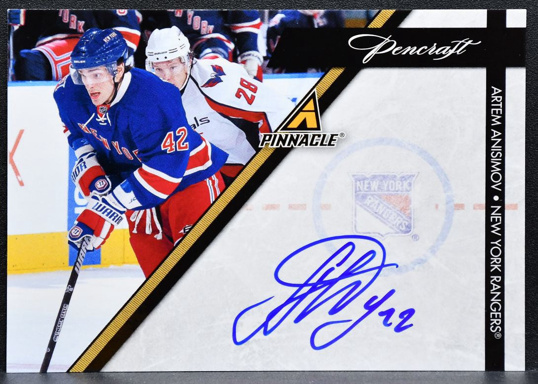 2010-11 Panini Pinnacle Pencraft Artem Anisimov 12 Rangers Auto 051/100 1670