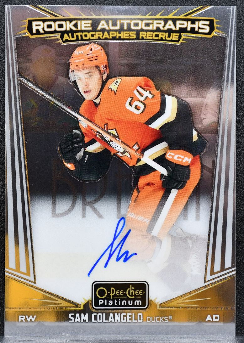 2024-25 O-Pee-Chee Platinum Rookie Auto Sam Colangelo R-SA Ducks RC Auto 8174