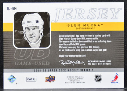 2008-09 Upper Deck Series 1 UD Game Jersey Glen Murray GJ-GM Bruins Jersey 5050