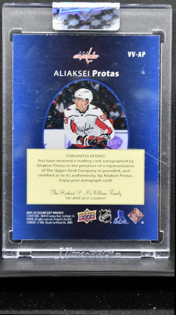 2021-22 Upper Deck Clear Cut SPx Auto Aliaksei Protas Capitals Auto 7466