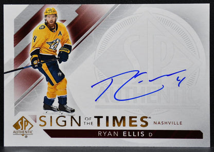 2017-18 SP Authentic Sign of the Times Ryan Ellis SOTT-RE Predators Auto 9473