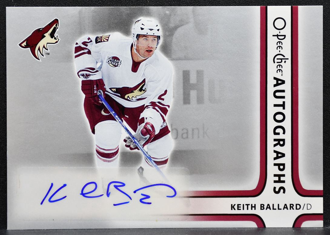 2006-07 O-Pee-Chee Autographs Keith Ballard A-KB Phoenix Coyotes Auto 1209