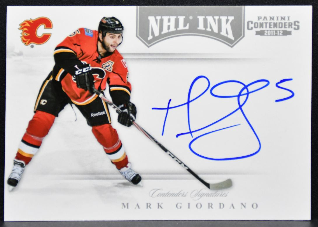 2011-12 Panini Contenders NHL Ink Mark Giordano 5 Calgary Flames Auto 3043