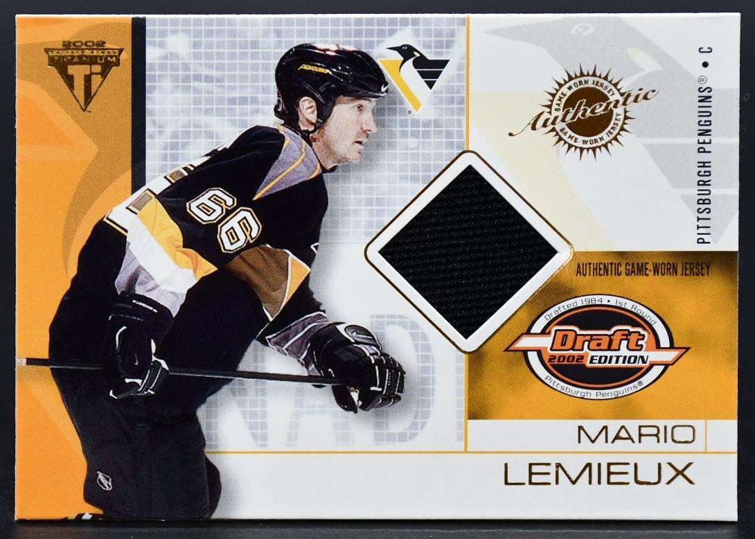 2002-03 Pacific Private Stock Titanium Draft 2002 Jersey Mario Lemieux 80 Jersey