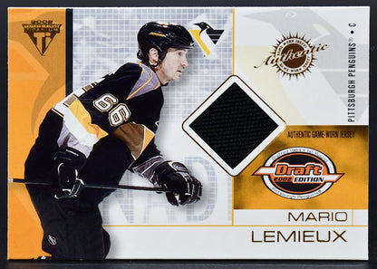 2002-03 Pacific Private Stock Titanium Draft 2002 Jersey Mario Lemieux 80 Jersey