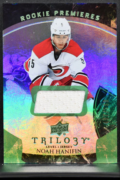 2015-16 UD Trilogy Rookie Premieres Green Foil Jersey Hanifin RC Jersey 3576
