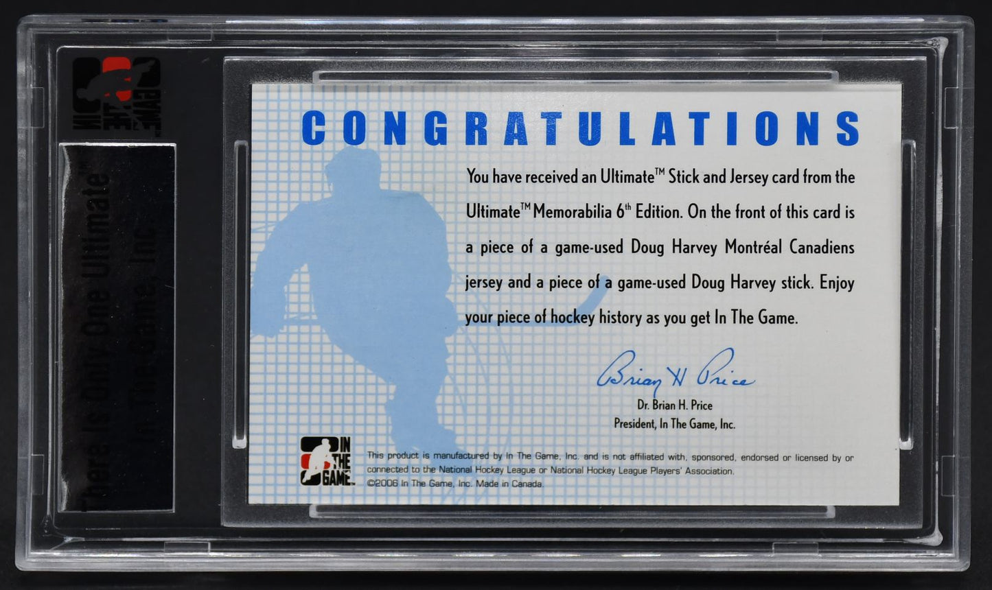 2005-06 ITG 6th Ultimate Stick and Jersey Doug Harvey 23/25 Jersey/Stick