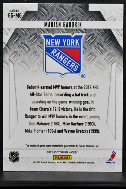 2012-13 Panini Titanium Game-Worn Gear Marian Gaborik GG-MG Rangers Jersey 4450
