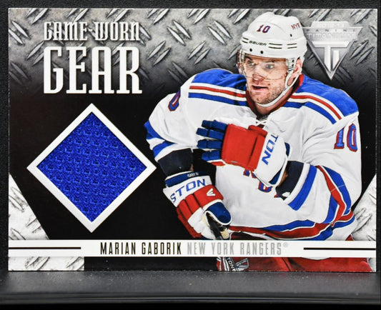 2012-13 Panini Titanium Game-Worn Gear Marian Gaborik GG-MG Rangers Jersey 4450
