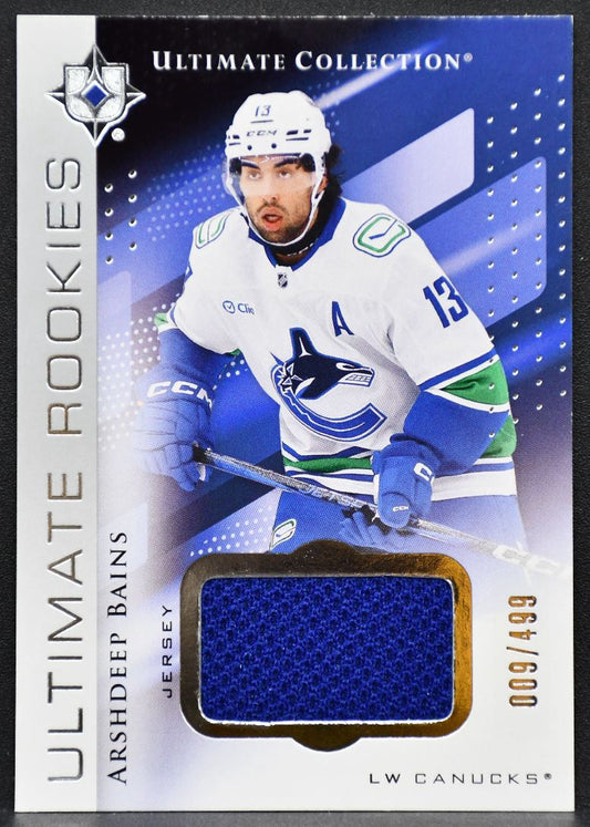 24-25 UD Ultimate Collection RCs Jersey Arshdeep Bains Canucks RC /499 Jersey 2592