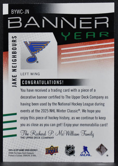 2025-26 SP Game Used Winter Classic Banner Year Relics Neighbours Patch 6988