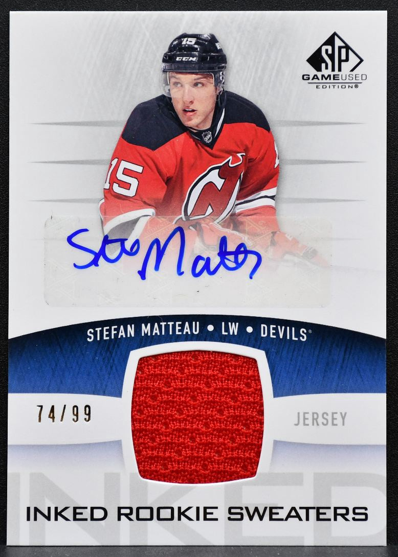 2013-14 SP Game Used Inked Rookie Sweaters Matteau RC Auto 74/99 Jersey 7141