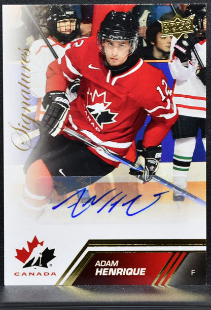 2013-14 UD Team Canada Gold Signatures Adam Henrique 2 Auto 4856