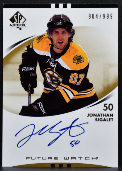 2007-08 SP Authentic Future Watch Auto Jonathan Sigalet RC Auto 904/999 3708